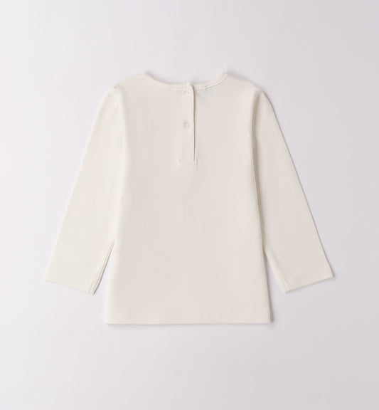 Sarabanda "T-Shirt langarm" mit Druck - Creme/Pink