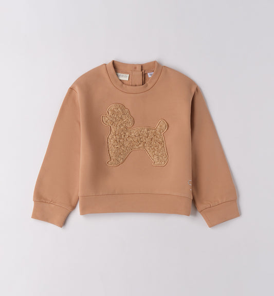 Sarabanda "Sweatshirt" mitflauschigem Druck - Braun