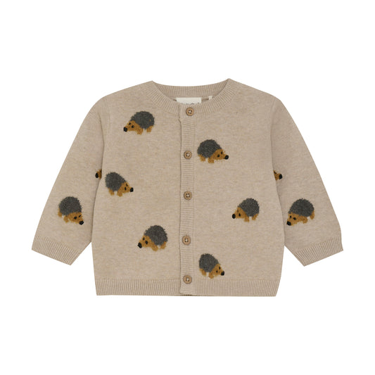 Minymo "Strickjacke" mit Igeln - Beige Melange