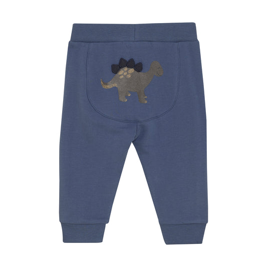 Minymo "Sweat-Jogginghose" mit Dino Druck auf dem Poppes - Vintage Indigo