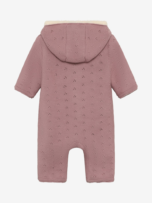 Minymo "Strick-Overall" mit Teddyfell - Woodrose