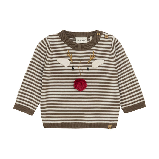 Minymo "Pullover" gestreift mit - Chocolate Chip