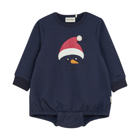 Minymo "Body langarm" mit Weihnachtsdruck - Navy