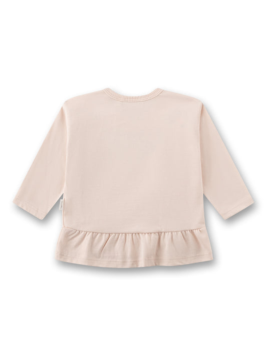 Sanetta "Langarmshirt" mit Volant und Stickerei - Shell