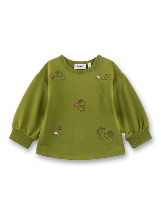 Sanetta "Sweatshirt" mit Stickerei - Olive Green