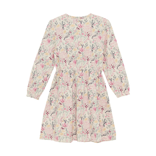 Minymo "Kleid" langarm mit allover Blumendruck - Sandshell