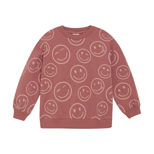 Minymo "Sweatshirt" mit Smileys - Altrosa