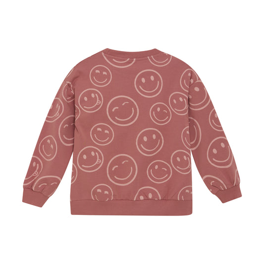 Minymo "Sweatshirt" mit Smileys - Altrosa