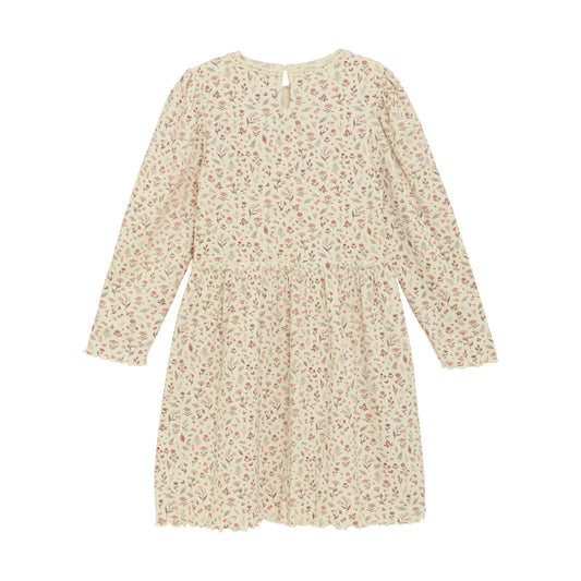 Minymo "Kleid" langarm mit allover Blümchendruck - Sandshell