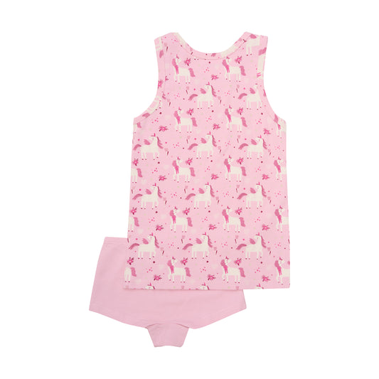 Minymo "Unterwäsche-Set" mit Einhornmuster - Bleached Mauve