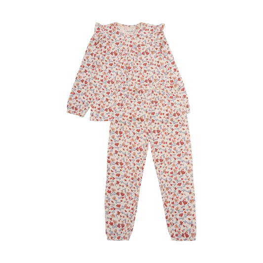 Minymo "Schlafanzug" lang mit Blümchenmuster - Sandshell