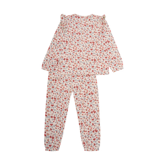 Minymo "Schlafanzug" lang mit Blümchenmuster - Sandshell