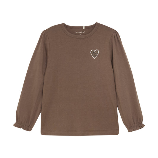 Minymo "Langarmshirt" mit Rückendruck - Schokolade