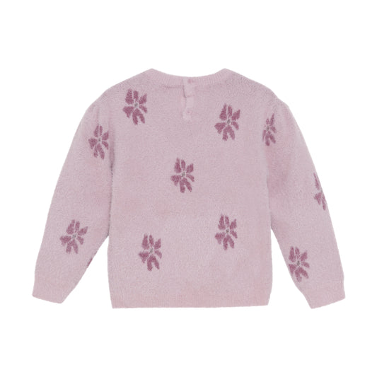 Minymo "Pullover" mit Blümchen - Shadow Gray