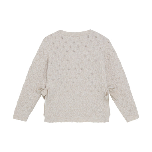 Minymo "Strick-Pullover" mit Schleifchen an den Seiten - Smoke Gray