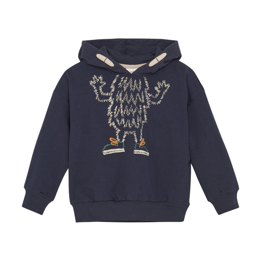 Minymo "Sweatshirt" mit Kapuze und lustigem Druck - Parisian Night