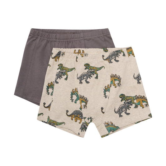 Minymo "Boxer Pants" Dppelpack mit Dinos - Beige Melange