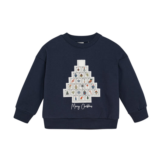 Minymo "Sweatshirt" mit Tannenbaum-Muster - Parisian Night