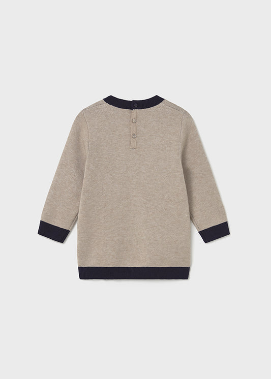 Mayoral "Kleid" Jacquard mit Schleifen - Toffee