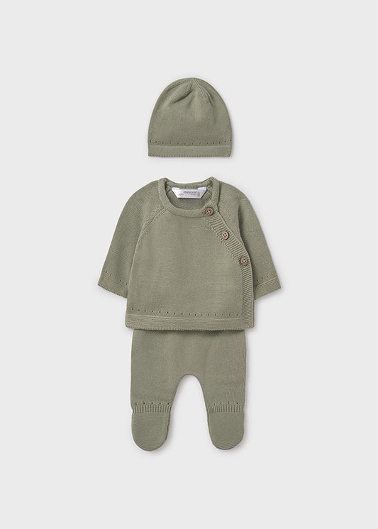 Mayoral "Strick-Set mit Mütze" Salbei
