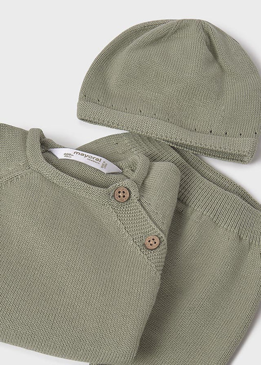 Mayoral "Strick-Set mit Mütze" Salbei