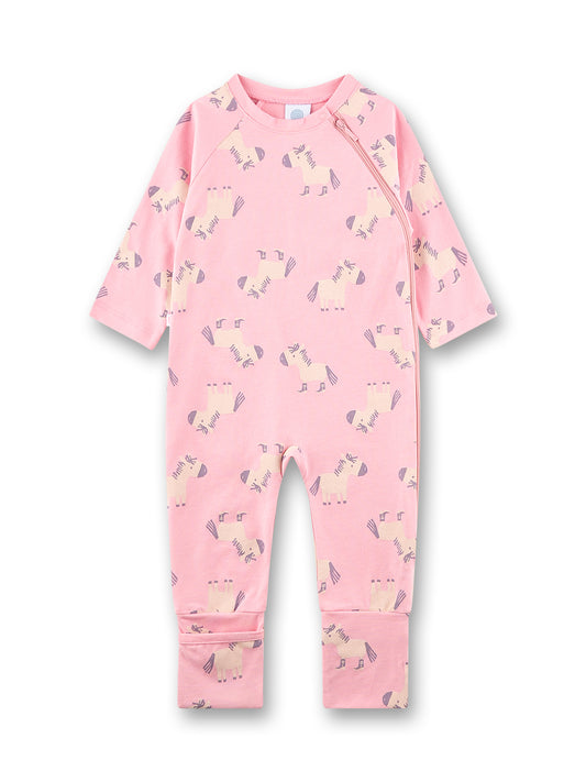 Sanetta "Strampler" mit seitlichem Reißverschluss, allover Druck - Sweety