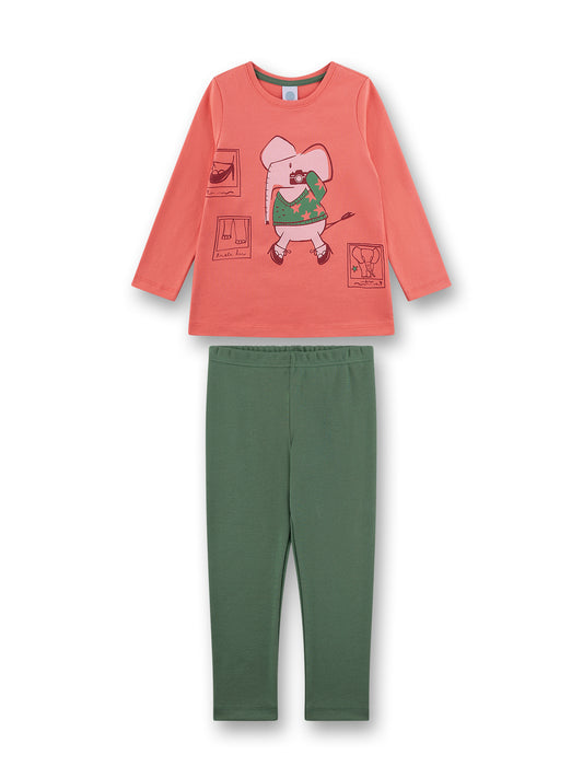 Sanetta "Schlaganzug lang" mit Druck - Tea Rose