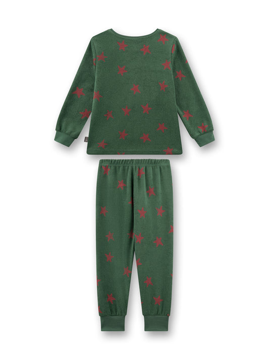 Sanetta "Schlafanzug lang" aus Frottee mit Sternen - Dark Ivy