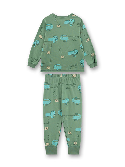 Sanetta "Schlafanzug" lang, allover Druck - Dark Ivy