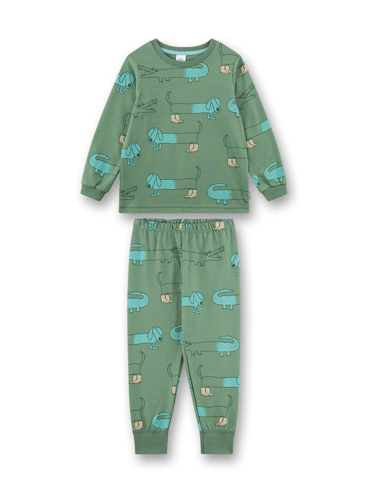 Sanetta "Schlafanzug" lang, allover Druck - Dark Ivy