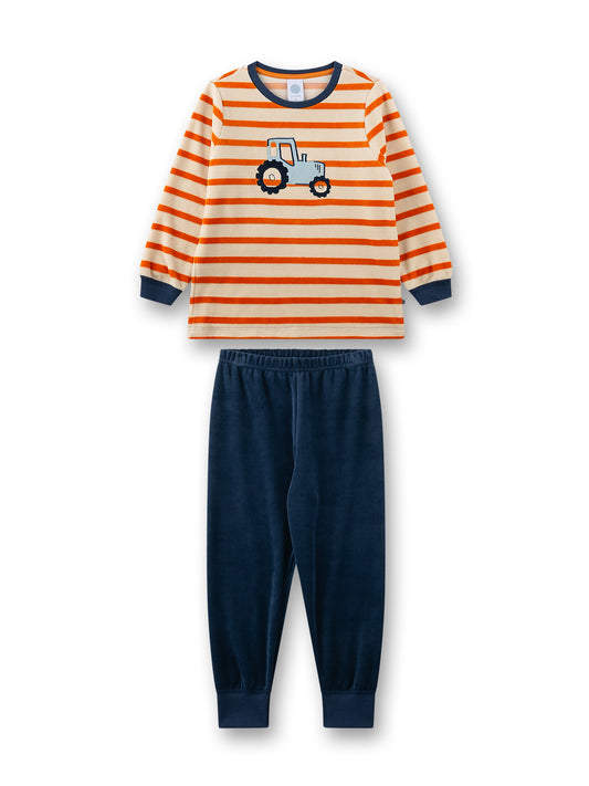 Sanetta "Schlafanzug lang" Nicki gestreift mit Druck - Desert Sun