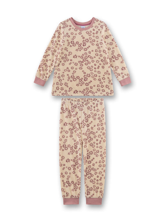 Sanetta "Schlafanzug lang" allover Druck - Sand