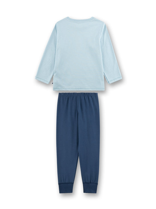 Sanetta "Schlafanzug lang" mit Druck - Blue Pale