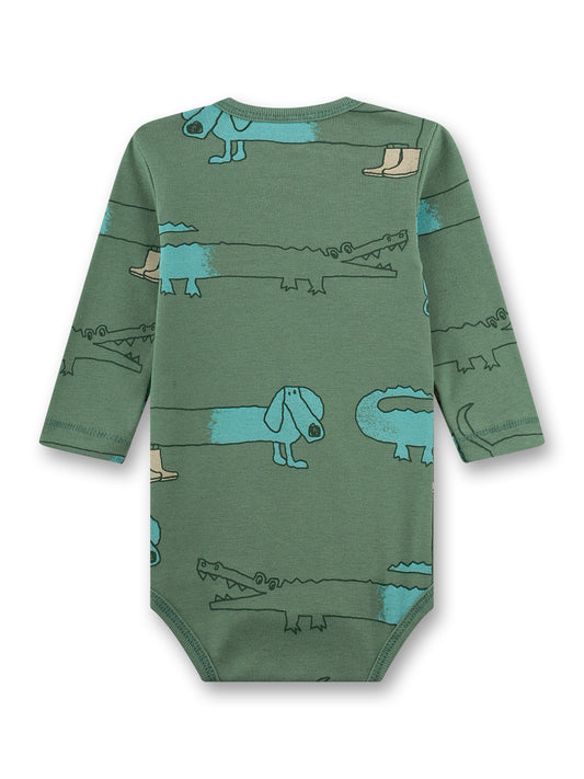 Sanetta "Body langarm" allover Druck - Dark Ivy