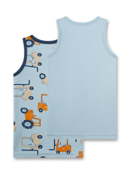 Sanetta "Unterhemden Doppelpack" allover Druck - Blue Pale