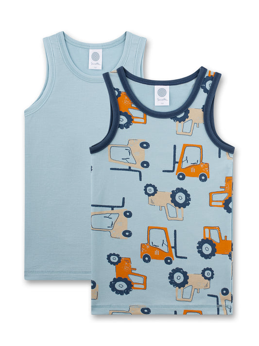 Sanetta "Unterhemden Doppelpack" allover Druck - Blue Pale