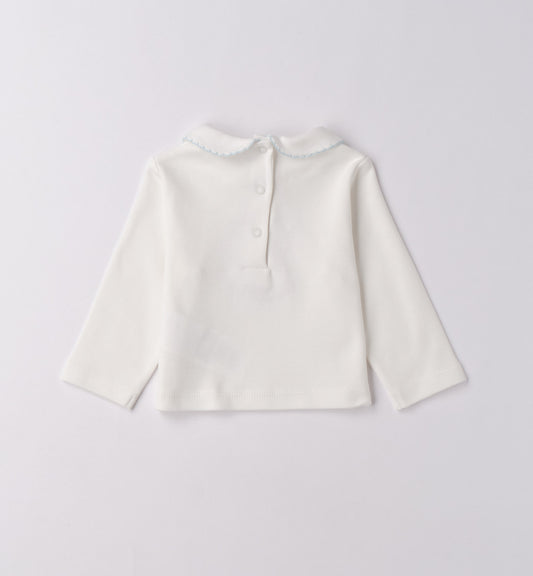 Sarabanda "Langarmshirt" mit süssem Druck - Creme/Hellblau