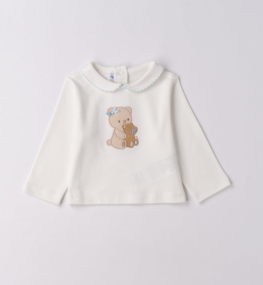 Sarabanda "Langarmshirt" mit süssem Druck - Creme/Hellblau