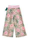 Bild in Galerie-Betrachter laden, Monnalisa "Weite Hose mit Rosenprint" - Rose/Grün