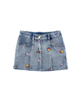 Bild in Galerie-Betrachter laden, Monnalisa Mini-Jeansrock mit gestickten Blumen