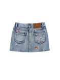 Bild in Galerie-Betrachter laden, Monnalisa Mini-Jeansrock mit gestickten Blumen