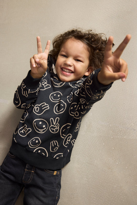 Minymo "Sweatshirt" mit Emoji - Tap Shoe