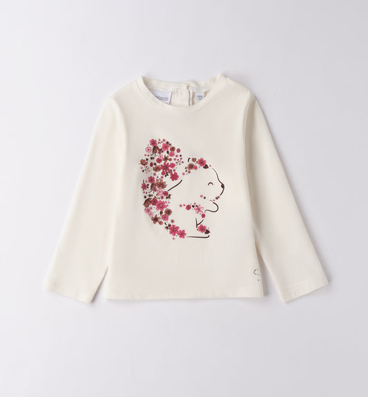 Sarabanda "T-Shirt langarm" mit Eichhörnchen - Creme