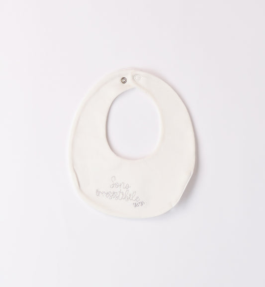 Sarabanda "Lätzchen" mit Schriftzug- Weiss