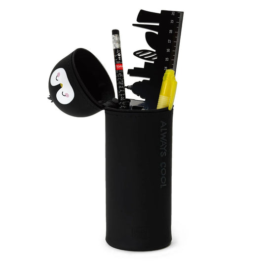 2-in-1-Federmäppchen aus Silikon Kawaii - Pinguin