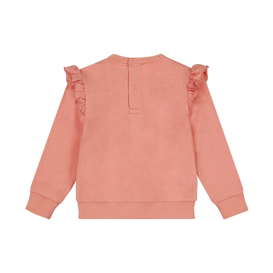 Dirkje "Sweatshirt" mit Stickerei und Rüsche - Pink