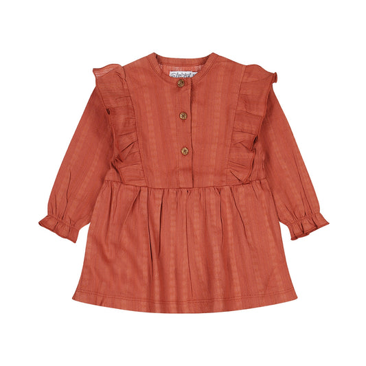 Dirkje "Kleid" mit Rüsche und Knöpfen - Terra