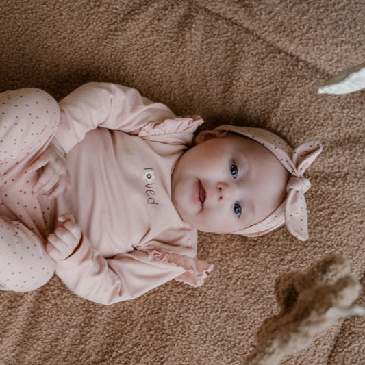Dirkje "Langarmshirt" mit Rüsche und kleinem Druck - Light Dusty Pink