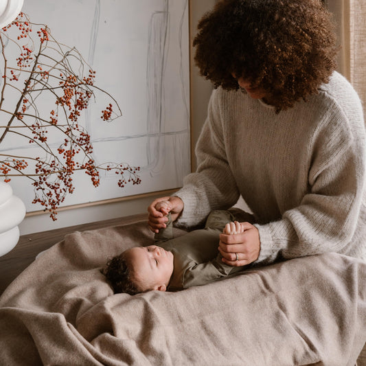 Dirkje "Jogginghose" mit Kordelzug, allover Druck - Faded Green