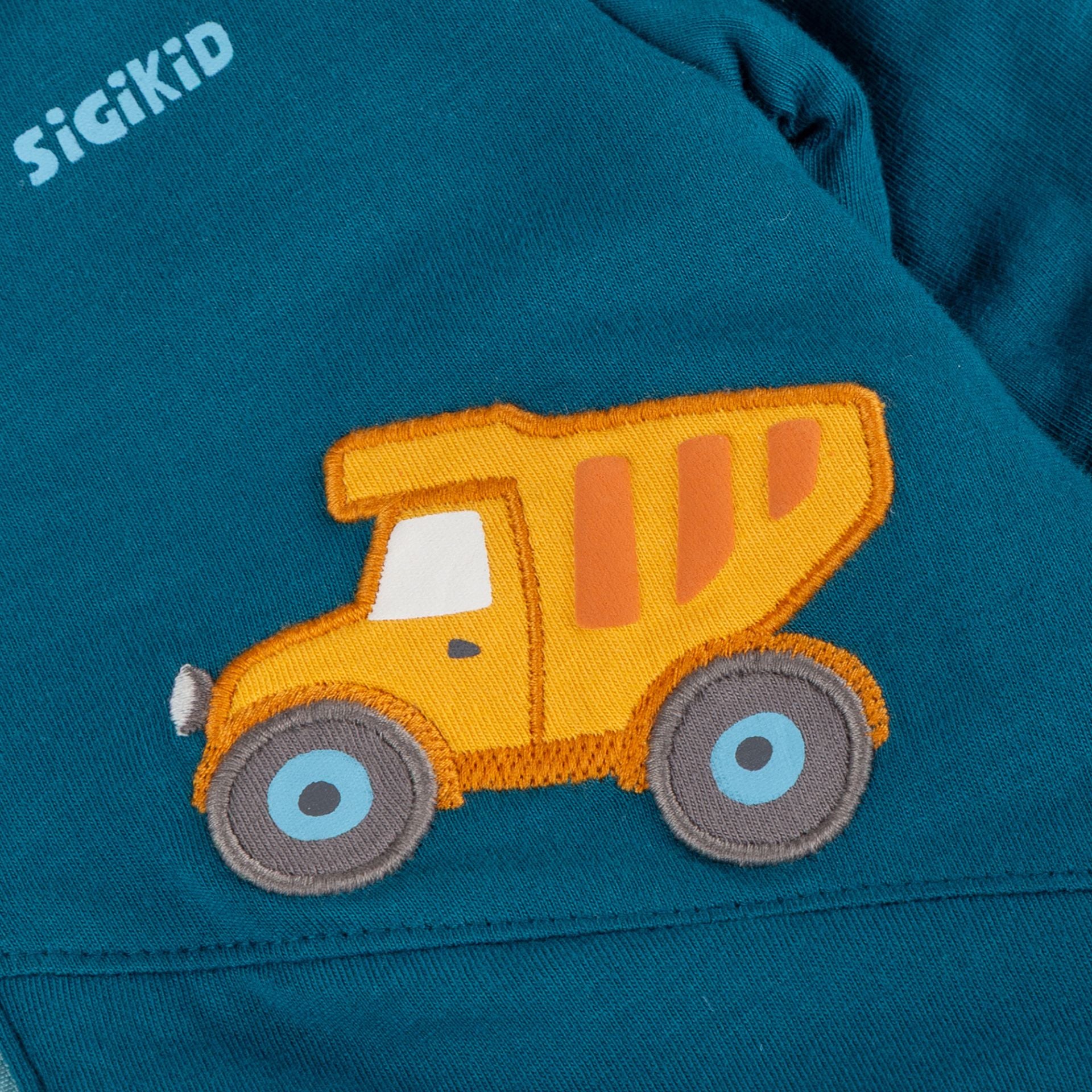 Sigikid Wendejacke, leicht wattiert mit Traktor und Co - Blaugrün